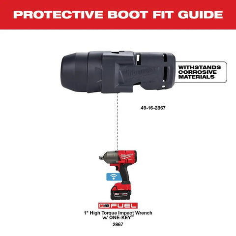 Workshop Essential Rubber Protective Boot For M18 Fuel One Inch Impact Wrench 2867 fit guide with wireless tool.