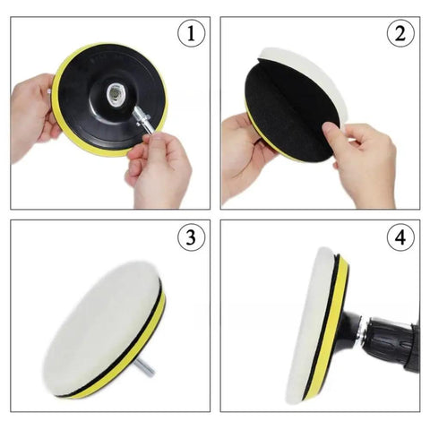 Steps to use 6 Piece 6 Inch Wool Polishing Pad Kit With M14 Drill Adapter And Hook And Loop Backing Pad For Car Detailing Glass Tile And Tire Polishing And Waxing Today.
