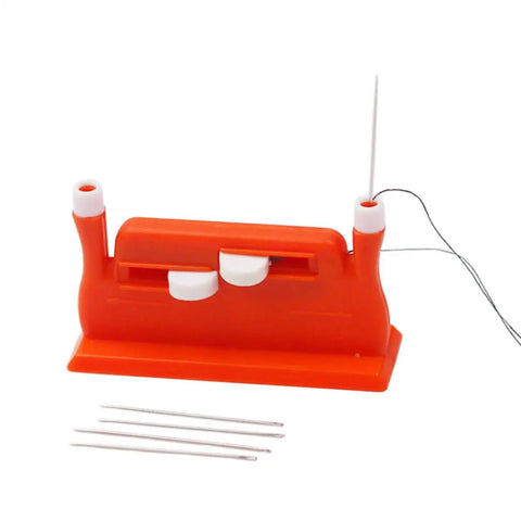 Mini Design Needle Threader Two Pack Threading Device Plastic Double Head Sewing Threading Guide Tool Easy To Use Red For Home And Shop Use Handy Gift For Mom And Elderly Shoppers Quick Effortless Needle Threading For Any Needle on red plastic tool with needles