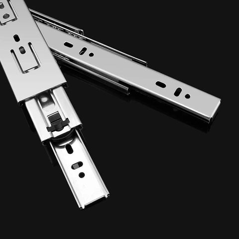 Noiseless 20 Inch Full Extension Drawer Slides With Soft Close Ball Bearing Heavy Duty Side Mount Rails Zinc Plated Steel Construction