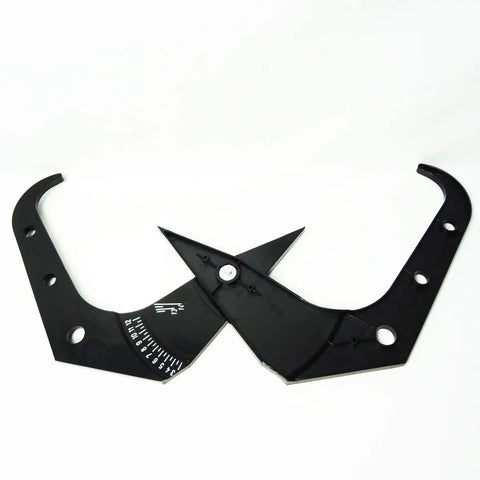 Heavy Duty Wheel Width Caliper And Slick Rim Measuring Tool For 3 To 14 Inch Tires, black ABS with clear markings.