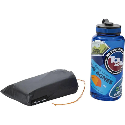 Copper Spur UL Bikepack Footprint Ground Cover For Ultralight Tents next to water bottle for size comparison