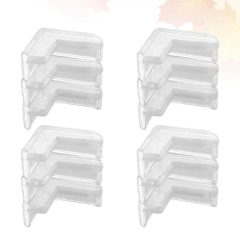 Safe Corner Protectors For Furniture With Double Sided Adhesive Tape 30 Pack PVC Corner Bumpers stacked arrangement