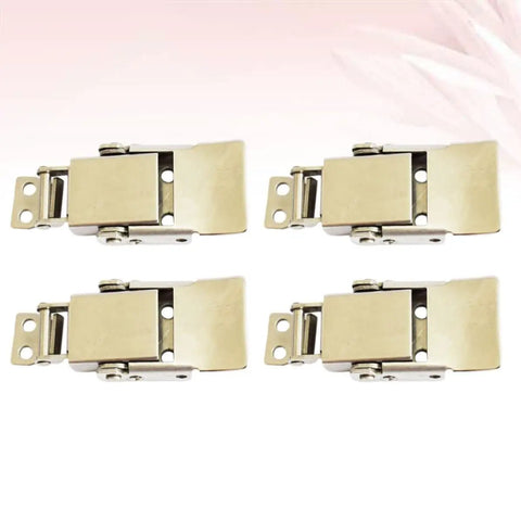 Four Pack Stainless Steel Spring Toggle Latch Hasp Lock Set For Doors And Cabinets With Large Padlock Opening Easy Install Hardware