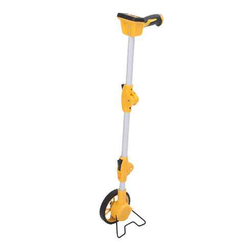 Akozon Digital Display Measuring Wheel 93cm Length with yellow handle and wheel, showcasing its multifunctional design.