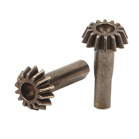 2 Pack Beefy Iron Bevel Gears For 1/10 Scale RC Crawler, Tough Replacement Parts For Off Road RC Cars, High Precision, Long Lasting Gear Set For Hobbyists And Repair Pros shown on white background.