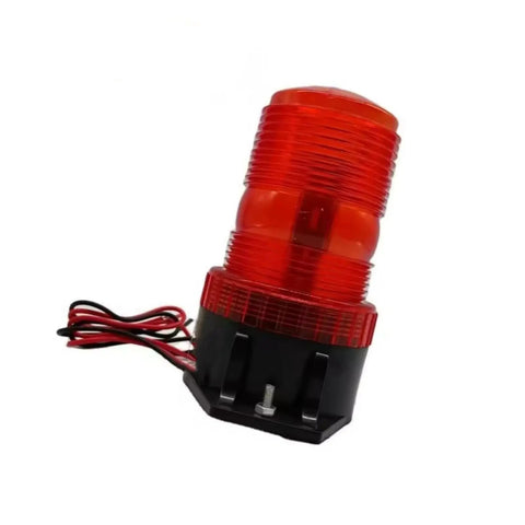 Premium Top Shelf Direct Swap Led Amber Strobe Beacon Safety Light Replacement For Genie Scissor Lifts And Vertical Masts mounted on a black base with wires.