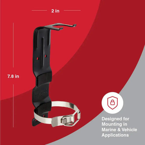 Replacement Fire Extinguisher Bracket Black Corrosion Resistant Powder Coated Steel Wall Mount Marine And Vehicle Holder