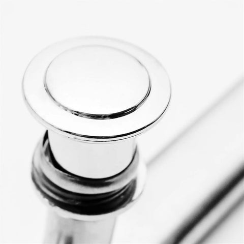 2 Pack Sliding Round Tube Cabinet Knobs Set ABS Stainless Steel Door Handle Hinge close-up