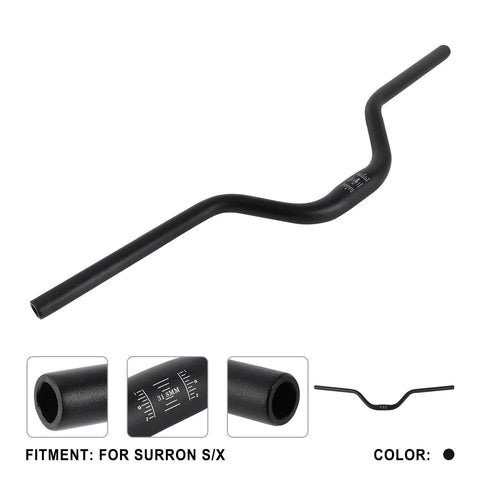 Black Beefy Heighten Handlebar 31.8-22mm CNC Aluminum Bar With Pad Crossbar And 4mm Grips For Electric Dirt Bikes