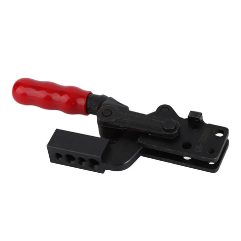 Heavy Duty Toggle Clamp With 250kg Clamping Force Built From High Carbon Steel For Rock Solid Latching And Ultimate Workhorse Power On Your DIY Shop Table Or Garage Assembly Line, black clamp with red handle