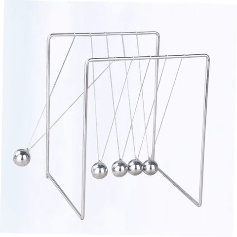 Pendulum Dynamics Energy Balance Desktop Decor Kit for physics learning, metal frame with swinging balance balls visible