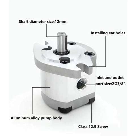 Upgrade your rig with this badass HGP-1A-F8R Hydraulic Gear Pump, 12mm shaft, aluminum alloy body, ZG3/8" ports.