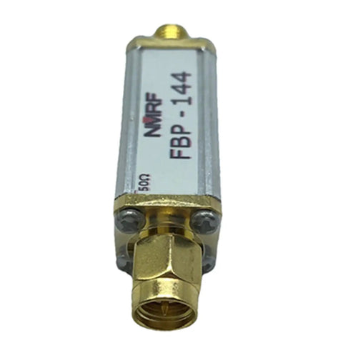 144MHz 2M Band Pass Filter for Radio Communication with SMA Adapter in metal casing, 50 Ohm Impedance, front view