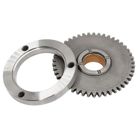 Two metal gears shown for Badass One Way Starter Clutch For Yamaha Ttr125 E Ttr125 R 2003 Through 2007 Tough As Nails Bearing Kit.