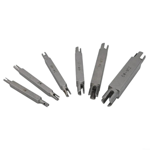 Top Notch 6 Piece Double Head Broken Tap Extractor Set For Stripped Screws 4mm To 12mm Heavy Duty Alloy Steel Screw Remover Repair Tool Kit shown in six sizes