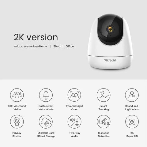 2K Indoor Wireless Pan Tilt Camera For Home Security And Baby Monitor And Pet Camera With Phone App Access, product features