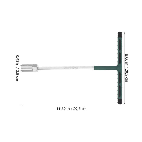 Heavy Duty T Bar Socket Wrench Set 17mm Chrome Vanadium Steel Axle Hex Spanner showing dimensions and ergonomic design.