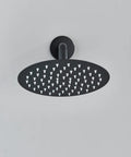 Matte Black Shower System With 8 Inch Round Shower Head And Handheld Spray Brass Rough In Valve Durable Stainless Steel Hose And Complete Trim Kit For No Fuss Installation