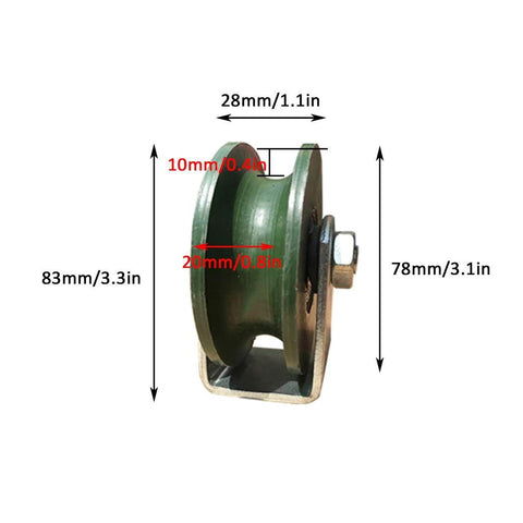 Heavy duty U groove wheel dimensions for sliding doors.