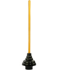 Heavy Duty Drain Plunger With Double Thrust Rubber Cup And Wood Flange For Toilets Sinks Tubs And Showers Long 26 Inch Handle
