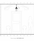 Monterey 1-Light Outdoor Hanging Lantern in Brushed Nickel, Chain-Hung Exterior Porch Light diagram with dimensions