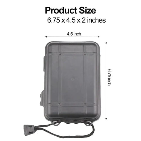 Compact case of Six In One Waterproof Survival Gear Kit for Camping Hiking Travel and Adventures