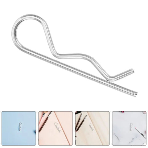 Premium Packove 8 Pcs Stainless Steel R Cotter Pins, single polished pin showing design for heavy duty mechanical assembly.