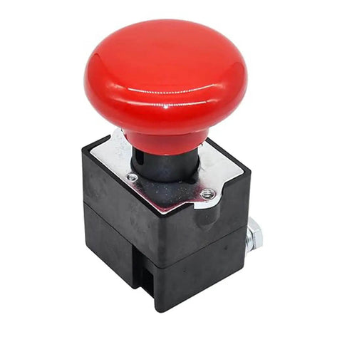 Heavy Duty Emergency Stop Switch Replacement Compatible With Big Joe Zero Turn Mowers Ez30 E30 D40 Ez40 T40 T15 No Hassle Swap OEM Part Numbers 1115 510008 00 Ed125 36 built tough emergency stop switch with red button and black base.