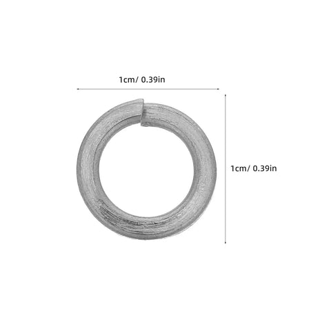 Heavy Duty Steel Split Lock Washer 1cm size for M6 fasteners, stainless material, prevents loosening in tough jobs.