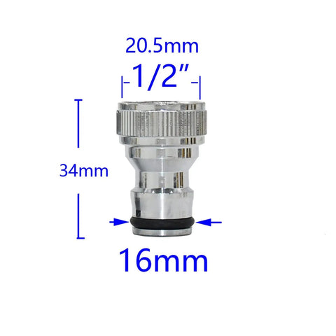 Brass Hose Quick Connector Kit 20 Piece Set M22 M24 One Half Inch Three Quarter Inch One Inch Threaded Adapters For Garden Faucet Irrigation No Sweat Easy Install Plug And Play, 1/2-inch brass connector with 20.5mm top and 16mm base
