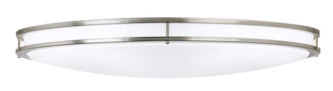 Oval LED Flush Mount Ceiling Light in Antique Brushed Nickel, 32-Inch, 3000K Warm White, 2800 Lumens, Energy Star Rated, side view