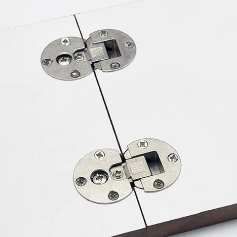 Heavy Duty Zinc Alloy Concealed Cabinet Door Hinges And Adjustable Hidden Hardware For Wood Furniture And Cabinets With Quick Install, showing installation on cabinet.