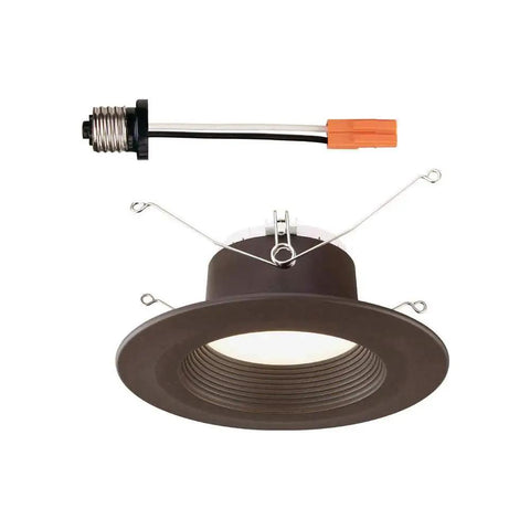 Bronze Trim Integrated LED Recessed Ceiling Light Five To Six Inch Retrofit Kit with accessory, 3000K Warm White