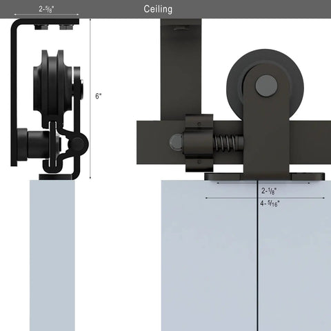 4 Ft Ceiling Mount Sliding Barn Door Hardware Kit Black Finish For Low Ceiling Beefy Rock Solid Heavy Duty L Shape Bracket System Quiet And Durable Single Door Track Strong Bearing 330 Lbs Capacity