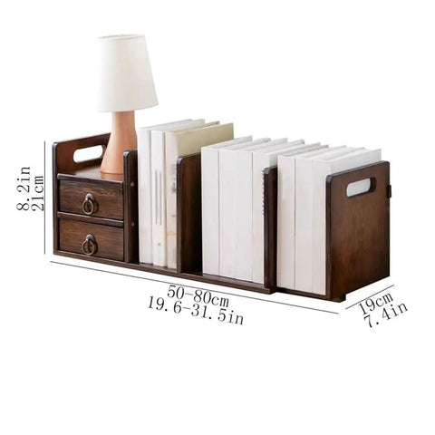 Walnut Color Bamboo Desk Shelf Organizer With Multipurpose Expandable Bookshelf For Home Office Kitchen And Study Must Have