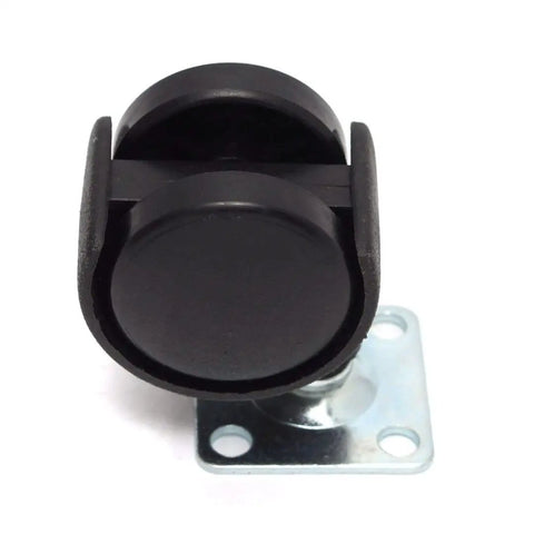 Top Shelf Heavy Duty Swivel Caster Wheels Four Pack Black Nylon Rollers with steel plate base for carts and chairs