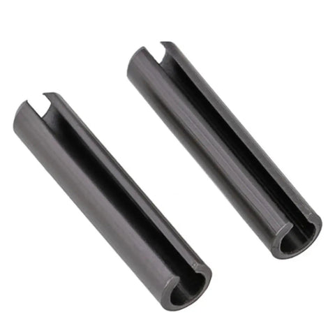 Slotted Spring Pins M16x30 100mm Black Carbon Steel Pack Of 60 shown in detail against white background