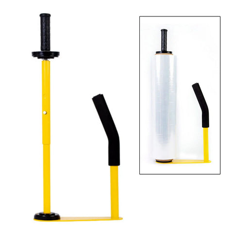 Solid Workhorse Handheld Stretch Film Dispenser With Adjustable Roll Height And Quick Tension Dial for manual packing, steel, yellow.