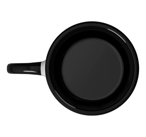 Top view of a Mech Engineer Gift Mug With Funny Dictionary Definition Ceramic Coffee Cup For Engineers, black interior, 11 oz.