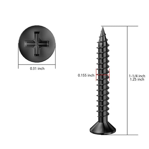Close-up of No 8 Phillips Truss Head Screw showing dimensions, part of Must Have DIY Screw Kit For Home Projects.