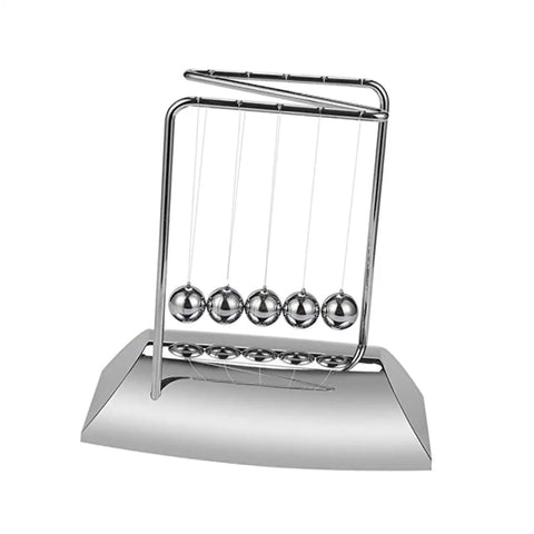Z Shape Newtons Cradle Desk Toy For Home Office Decor with five polished silver balls on a sturdy base