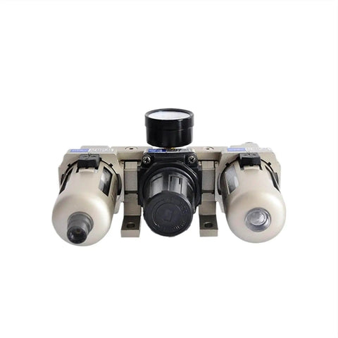 Front view of Three Eighth Inch Pneumatic FRL Air Filter Regulator Combination AF3000 AR3000 AL3000 Treatment Unit.