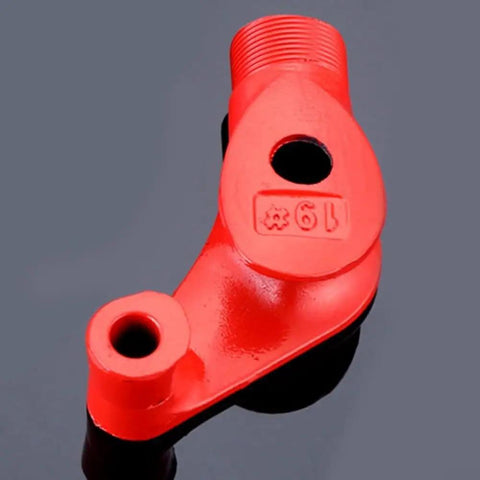 No Sweat Manual Steel Pipe Bender With Precision Fan Die, red metal fitting for precise pipe shaping, tough design for plumbing.