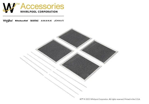 Set of four Genuine OEM Charcoal Range Filter Replacement W11430921 Replaces W10692910 Compatible With Several Major Brands