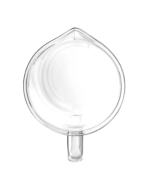 Top view of Lit 500ml Borosilicate Glass Beaker With Handle And Pouring Spout Durable Lab Cup for Mixing and Measuring