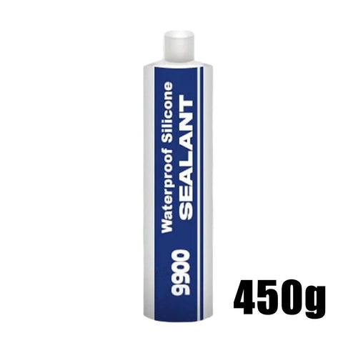 Premium 9900 Waterproof Sealant Glue 450g tube displays waterproof silicone sealant for DIY projects.
