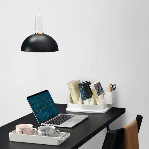 White Wood Grain Peel And Stick Wallpaper 15.7 In By 118 In Waterproof Vinyl For Cabinets Kitchens And Furniture Upgrade DIY Friendly Real Look Finish Easy To Clean And Install No Mess covering wall behind desk with laptop and books.