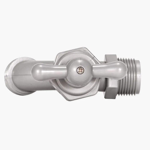 Pro Level Celcon Hose Bibb With 3/4 Inch Male Pipe Connection For Outdoor Irrigation And Garden Hoses Built Tough To Handle The Daily Backyard Grind Smoothly And Leak Free, top view with valve handle.