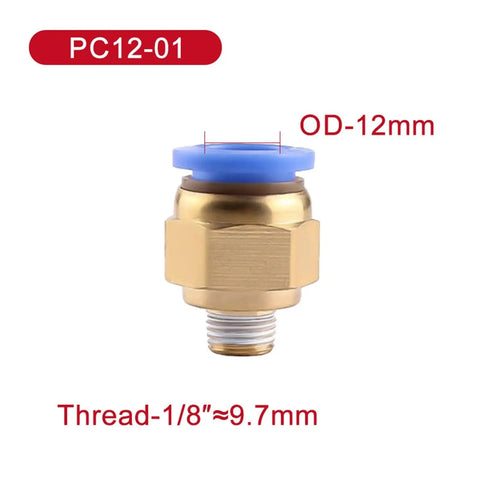 Pneumatic Air Connector Fittings Kit With 4 6 8 10 12mm Male Threads And Quick Connects In One Eighth One Quarter Three Eighths And One Half Inch